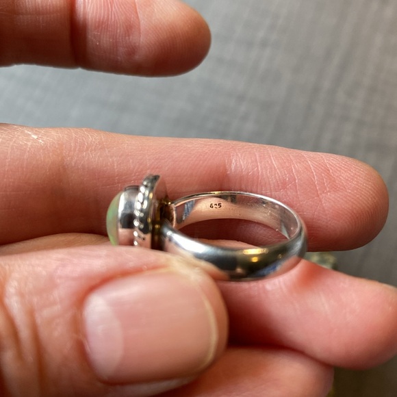 Genuine Ethiopian Opal Gemstone Ring, 925 Sterling Silver - Picture 9 of 16